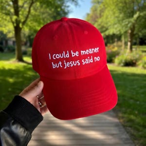 Cappello ricamato "Potrei essere più cattivo ma Gesù ha detto di no", Cristiano divertente e sarcastico, Chiesa divertente, Fede religiosa