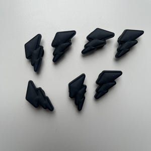 Black Lightning Bolt Shoe Charm