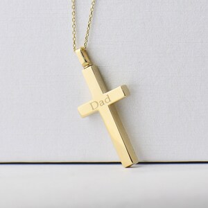 14K 18K Real Gold Cremation Urn Cross Necklace, Gold Urn Cross Necklace, Gold Ash Holder Pendant, Custom Necklace For Ashes, Urn Pendant