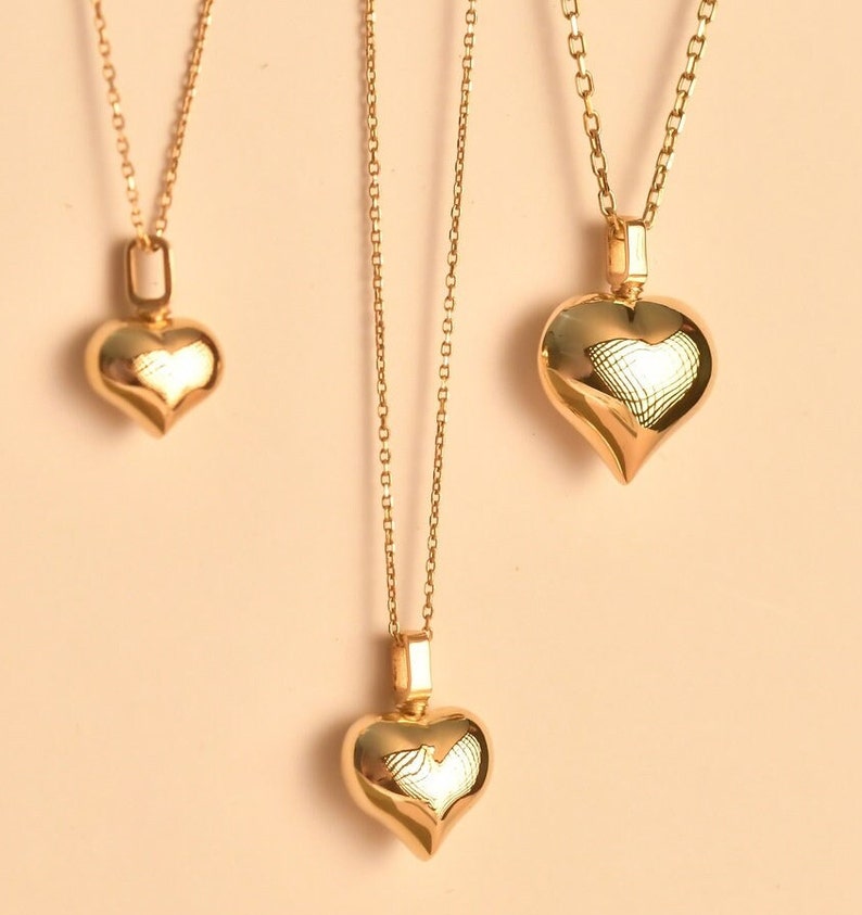 14K Solid Gold Cremation Urn Heart Necklace, Gold Urn Heart Necklace, Heart Ashes Necklace, Gold Ashes Necklace, Custom Urn Jewelry image 2