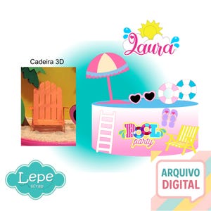 Studio 211 – Pool Party Cake Topper - Studio Format for Silhouette | Instant Download | Cutting File | Digital Template