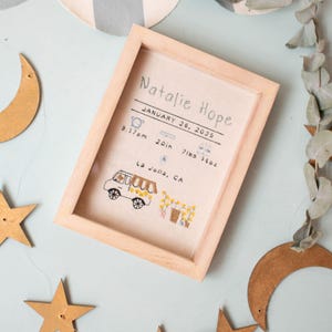 Newborn Announcement MiniVan | Newborn Announcement Sign with Stats | Birth Stats Announcement Sign | Baby Announcement Sign  Stats |