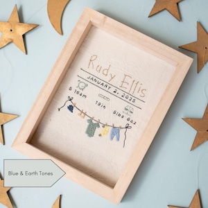 Newborn Announcement Sign with Stats | Birth Stats Announcement Sign | Baby Announcement Sign | Newborn Announcement Gift Embroidery