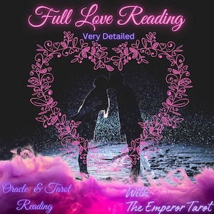 Pleine lecture de tarot d'amour. Lecture détaillée spéciale du tarot de l'amour, des relations et de l'oracle. Utiliser plusieurs cartes divinatoires différentes.