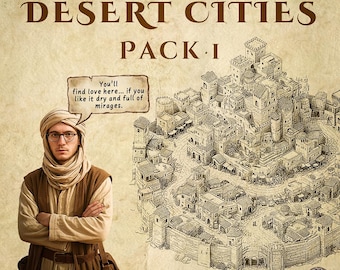 Wonderdraft Desert City Assets: Walled Towns, Fortified Strongholds - Commercial Use Included - Fantasy RPG Cartography for D&D, Pathfinder