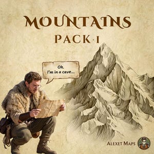 Recursos de montaña de Wonderdraft: picos y cordilleras de estilo vintage (uso comercial incluido) - Cartografía de RPG de fantasía, D&D, Pathfinder