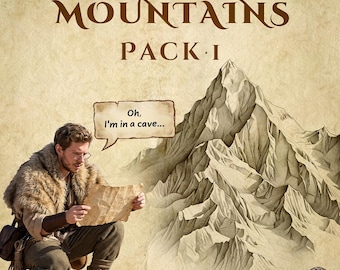 Wonderdraft Mountain Assets: Vintage Style Peaks and Ranges - Commercial Use Included - Fantasy RPG Cartography D&D Pathfinder