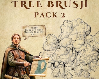 Wonderdraft Forest Constructor: Modular Tree Assets and Brushes - Commercial Use Included - Fantasy RPG Cartography D&D Pathfinder