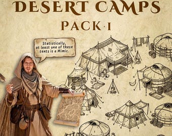 Wonderdraft Desert Camp Assets: Nomad Tents and Bandit Outposts - Commercial Use Included - Fantasy RPG Cartography D&D Pathfinder