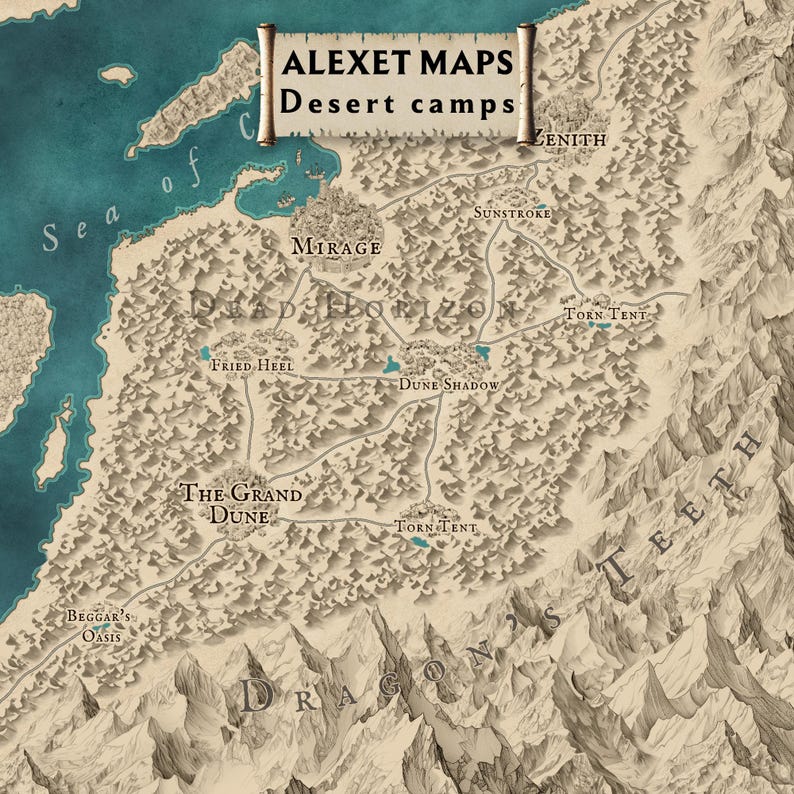 Shadow Rim Ranch Camp Map Wonderdraft Desert Camp Assets: Nomad Tents and Bandit Outposts ...