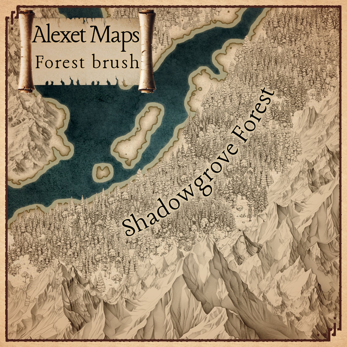 Wonderdraft Forest Assets: Vintage Style Tree Brushes - Commercial Use ...