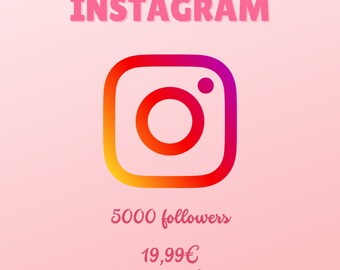 Grow on Instagram. 5000 followers. 100% sure.