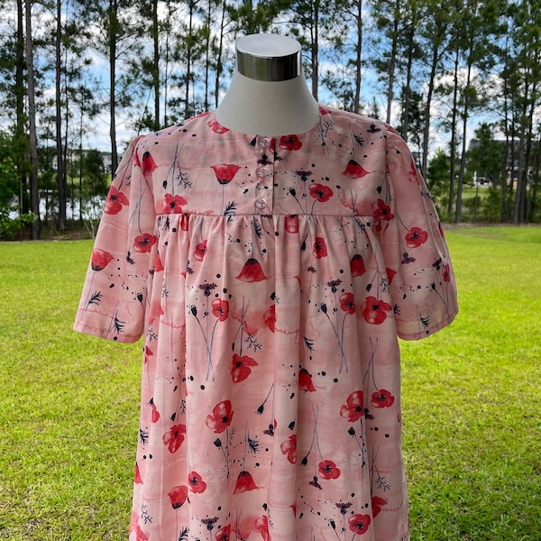 Organic Summer Nightgown--Misses and Plus Sizes