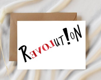 Revolution | Postkarte | Grußkarte | Postkarte Geschenk | Karte | Wand Deko | Wanddekoration | Verlobung | Hochzeit | Postkarte Liebe