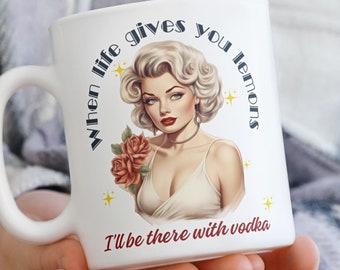 When Life Gives You Lemons I'll Be There With Vodka - Mug - gift, funny, gift for him, gift for her, pinup, retro, tattoo, vintage, vodka