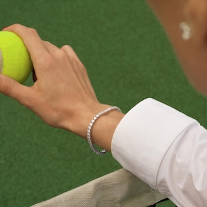 Moissaniet tennisarmband: D/VVS1 sterlingzilver, goud en roségoud