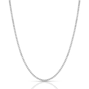 Certified Moissanite Tennis Necklace: D/VVS1 Sterling Silver, 16 inch