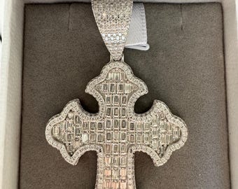 Moissanite Iced Out Cross Pendant