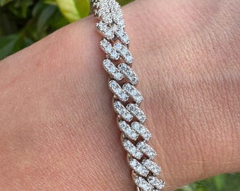 6 mm Moissanit kubanische Gliederkette: Gold oder Silber Iced Out Hip Hop Schmuck