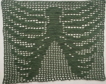 Rib Cage Skeleton Filet Crochet Pixel Grid (PDF Pattern)