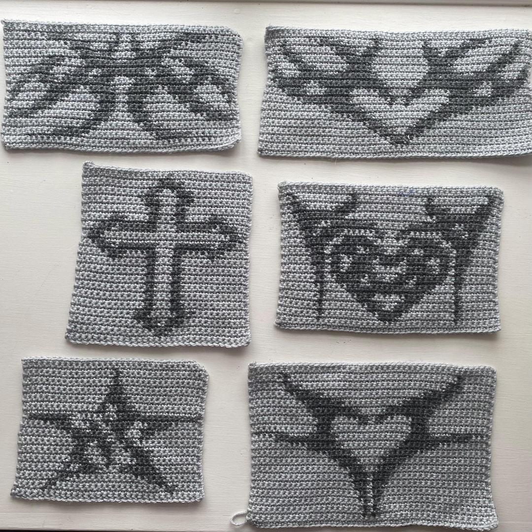 Y2K Cybersigilism Crochet Graphghan Patterns Pixel Grids (PDF
