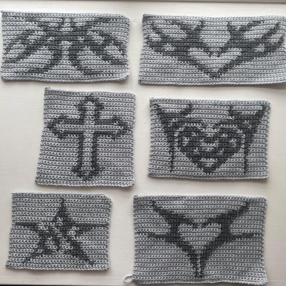 Y2K Cybersigilism Crochet Graphghan Patterns Pixel Grids (PDF Pattern)