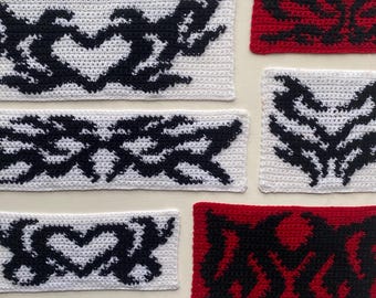 Y2K Cybersigilism Crochet Graphghan Patterns, Pixel Grids (PDF Pattern)