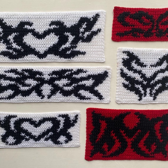 Y2K Cybersigilism Crochet Graphghan Patterns, Pixel Grids (PDF Pattern)