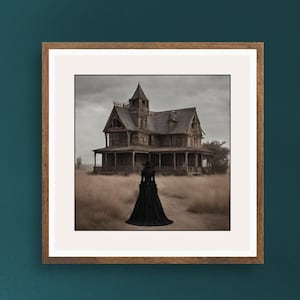 Kunstdruck - Western Witwe | Dark Western Gothic Vintage viktorianische Academia Kunstwerk Dekor