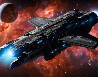 Cyberspace Star Carrier Towards Andromeda Nebula