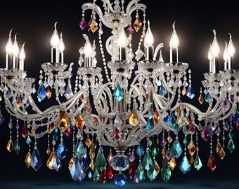 Big crystal jewellry chandelier sparkling multicolor