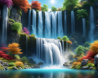 Waterfalls sparkling multicolor