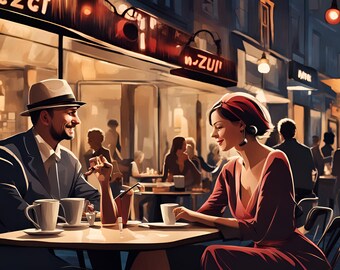 Valentine - Falling in Love in Night Cafe