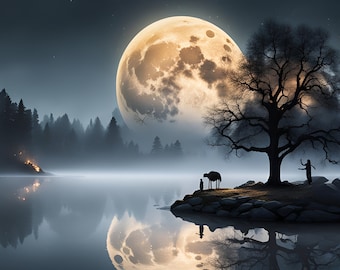 Księżyc, morze i drzewo