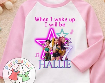 Personalised “When I Wake Up I Will Be” Birthday set – Pop Star Theme – Custom Name & Age – Kids Birthday Morning set KP001