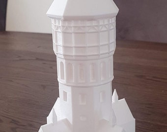 Water tower of Schoonhoven statue with moving light 24cm | Zilverstad souvenir | Typical Schoonhoven gift