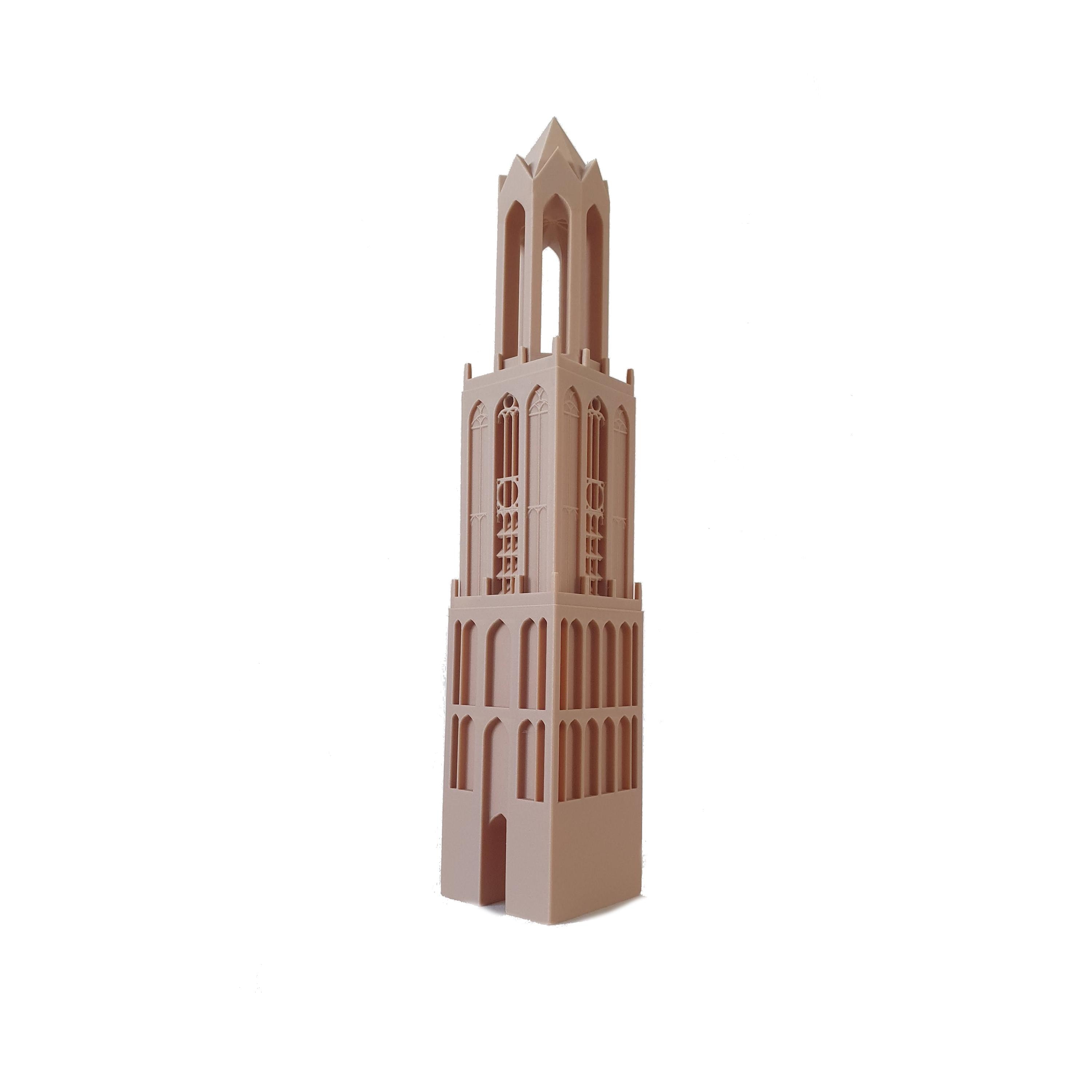The Dom Dom Tower Utrecht Statue wood look with moving light 25cm | Dutch souvenir | Typical Utrecht gift