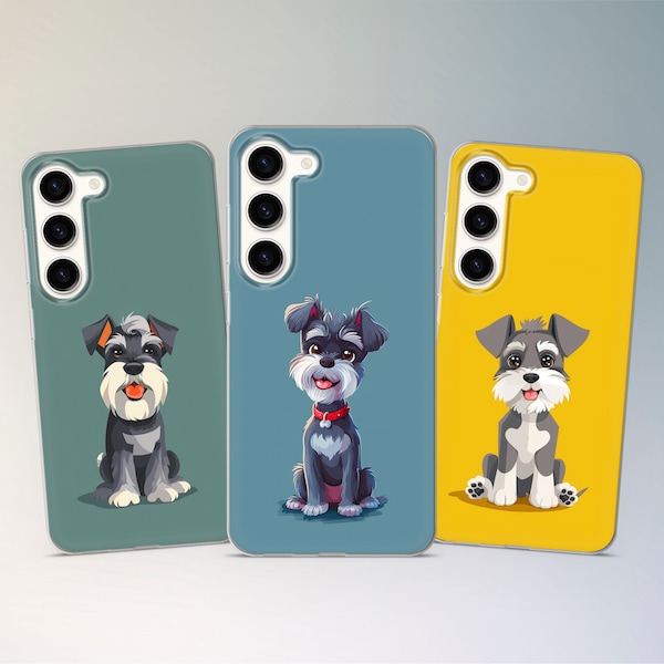 Puppy Schnauzer Phone Case fits Samsung S24 Ultra S23 S22+ S21 S20 FE S10 S9 S8 for Samsung A73 A72 A54 A53 A52s A34 A25 A24 A15 A14 A13 A12