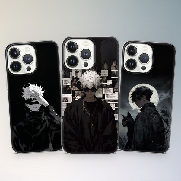 Kaisen Anime Jujutsju Gojo Satoru Phone Case for iPhone 15 Pro Max 14 Pro 13 12 Mini 11 Xr 8 7 SE 2022, fits Samsung A14 S22 S20 FE A24 S23