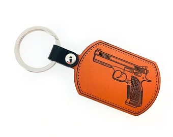 CZ 75 9mm leather key ring
