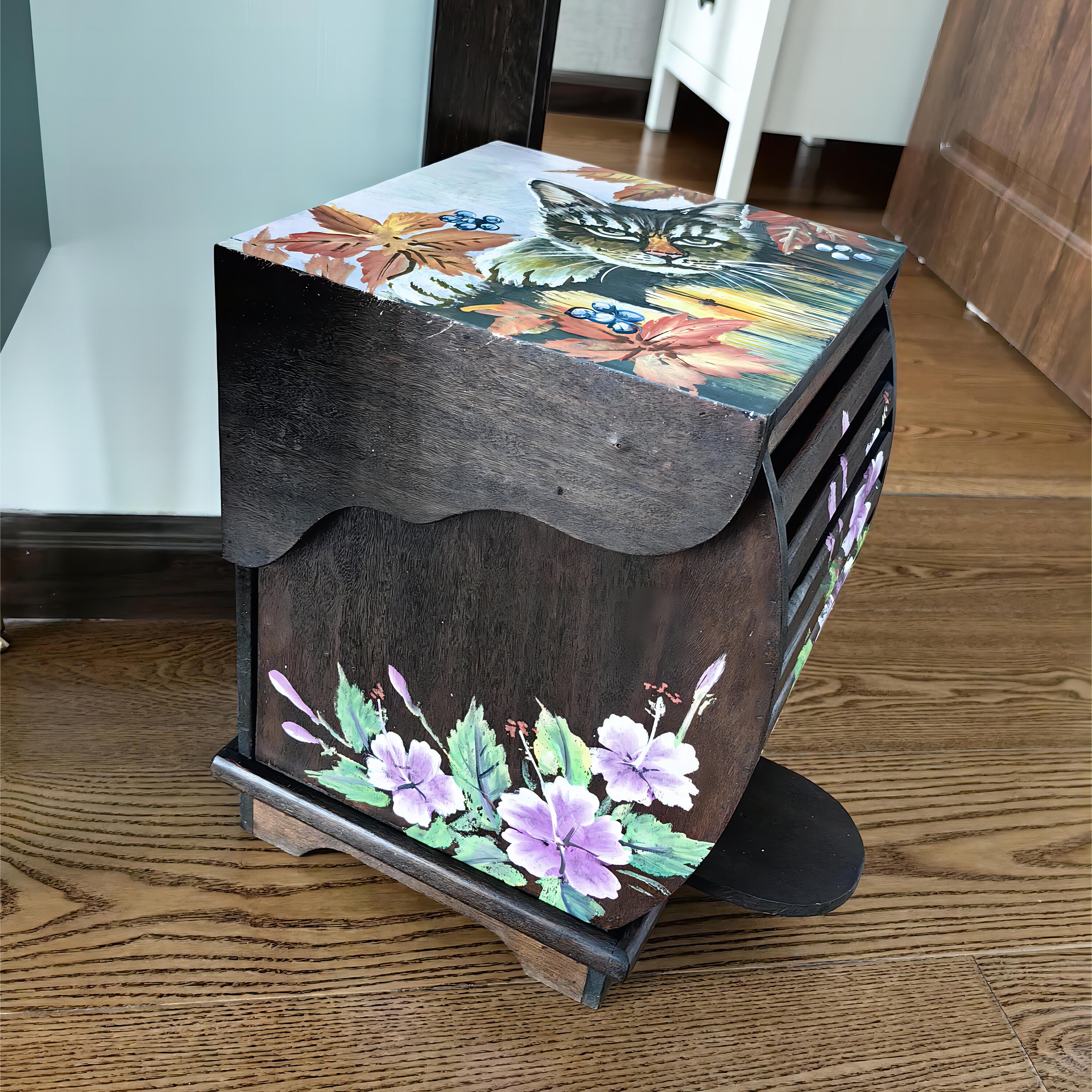 Trash Cans Made of Handcrafted Hardwood, Pedalopen Lid Trash Cans, Printed Trash Cans Etsy