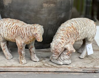 Old World Sheep Pair Cast Resin