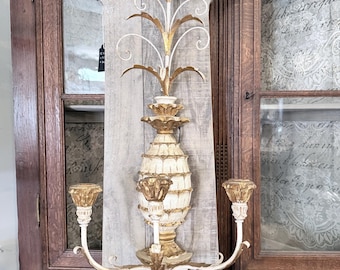 Mid Century Vintage 3 Arm Italian Golilded Wall Sconce