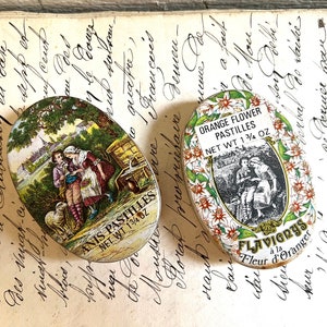Vintage French Oval Celluloid Pastilles Candy Box
