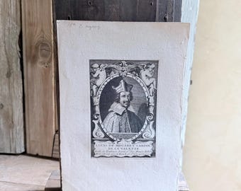 18th Century Engraving Cardinal Al de La Valette