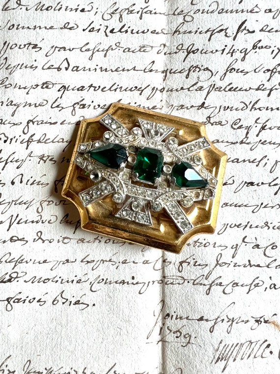 Antique Early 20th Century Emerald or Tourmaline w