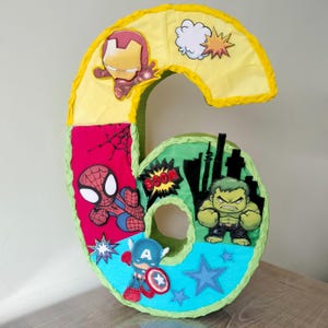Personaliza tu piñata, letra o número 1,2,3,4,5,6,7,8,9, cumpleaños, Batman, Pokemon, Spiderman, Harry Potter, Stitch, etc.