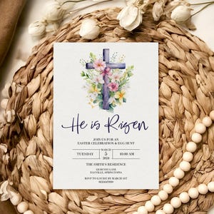 He is Risen Easter Invitations - Charming Egg Hunt Event Cards for Celebrating Resurrection Sunday: EAS