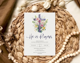 He is Risen Easter Invitations - Charming Egg Hunt Event Cards for Celebrating Resurrection Sunday: EAS