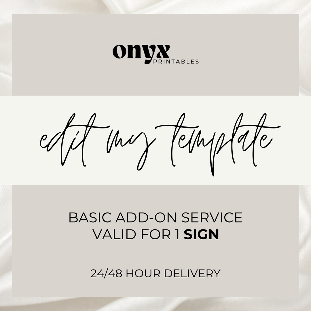 ADD ON - Sign - Edit My Template, Edit for Me, Custom Invitation ...